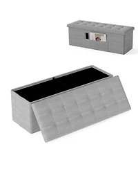 Gouun 43-Inch Folding Storage Ottoman Bench with Padded Seat