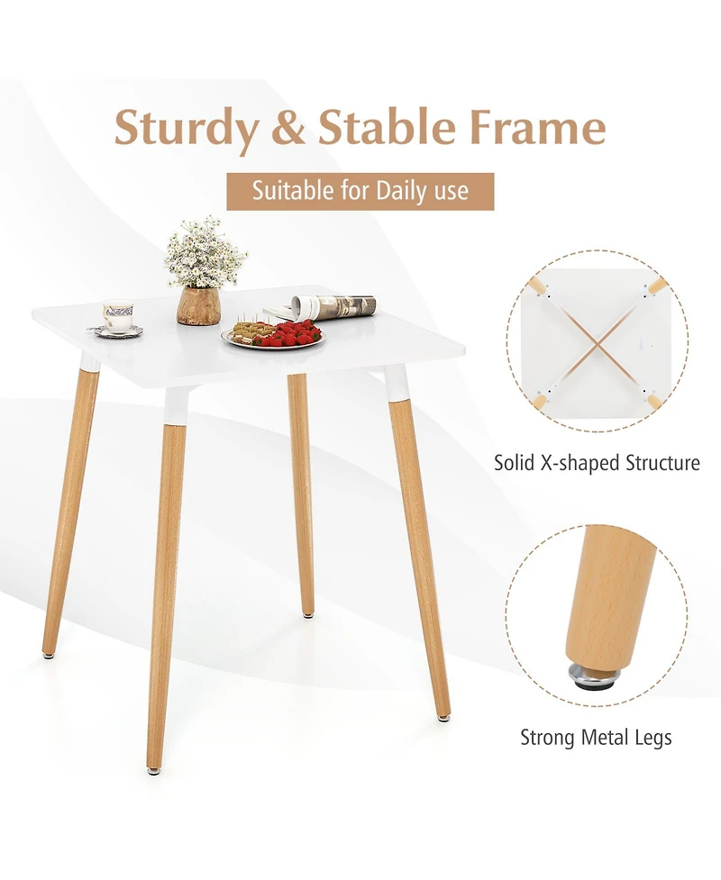 Gouun Square Dining Table with Adjustable Foot Pads
