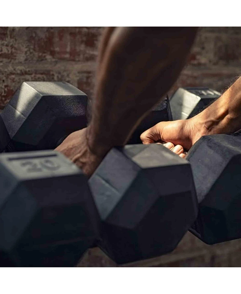 Signature Fitness Hex Dumbbells Strength Training Workout Equipment Set