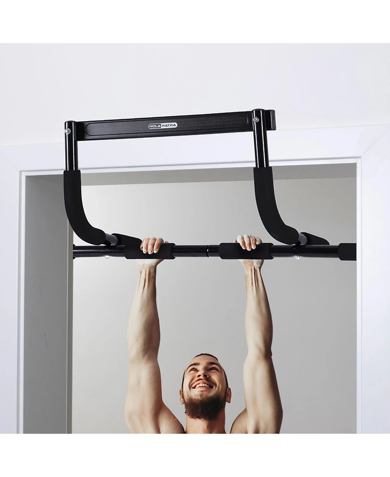 HolaHatha Home Workout Door Pull Up Chin Up Bar for Doorway Exercise Fitness