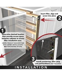 Rev-a-Shelf 3" Pullout Wall Filler w/ Soft-close, 39" Height, 432-WFBBSC39-3C