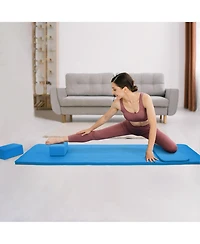 BalanceFrom Fitness 71"x24" Anti Tear Yoga Mat w/Strap, Knee Pad & Blocks