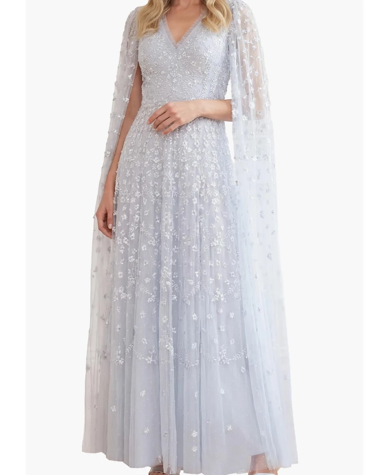 Needle & Thread Women's Clover Cape Sleeve Ankle Gown