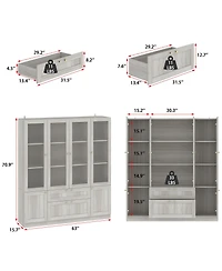 Homsee Modern 6-Door 2-Drawer Storage Cabinet