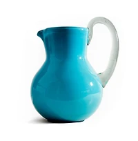 Verve Culture Handblown Glass Pitcher - Aqua