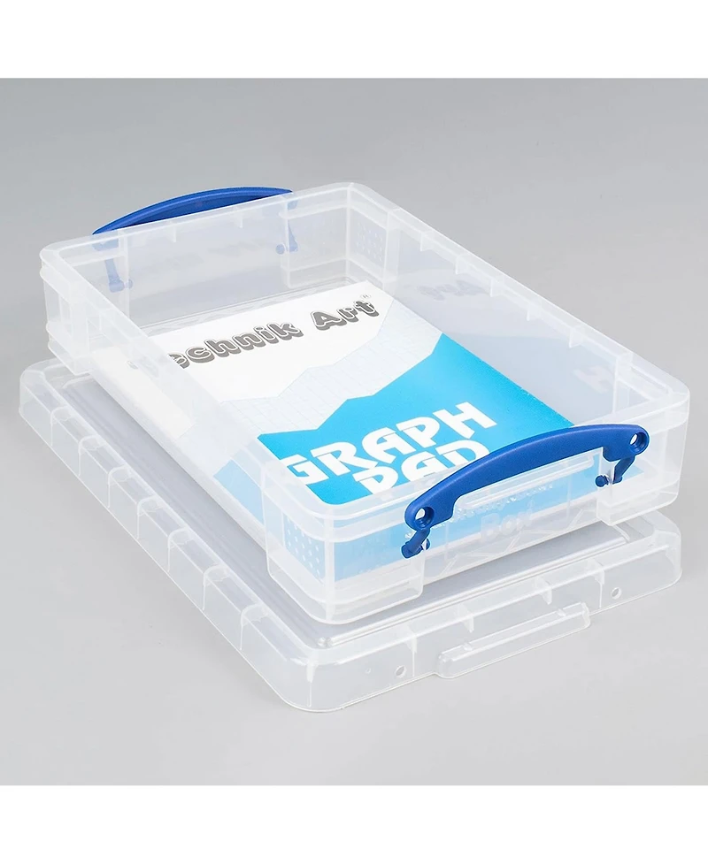 Really Useful Box 4L Storage Container with Lid and Clip Lock Handles, (2 Pack)