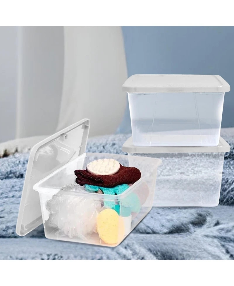 Homz 6 Qt Multipurpose Plastic Storage Containers with Latching Lid, (10 Pack)