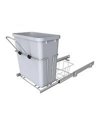 Rev-a-Shelf 20 qt. Universal Waste Container with Rear Basket, Rukd-1420RB-1