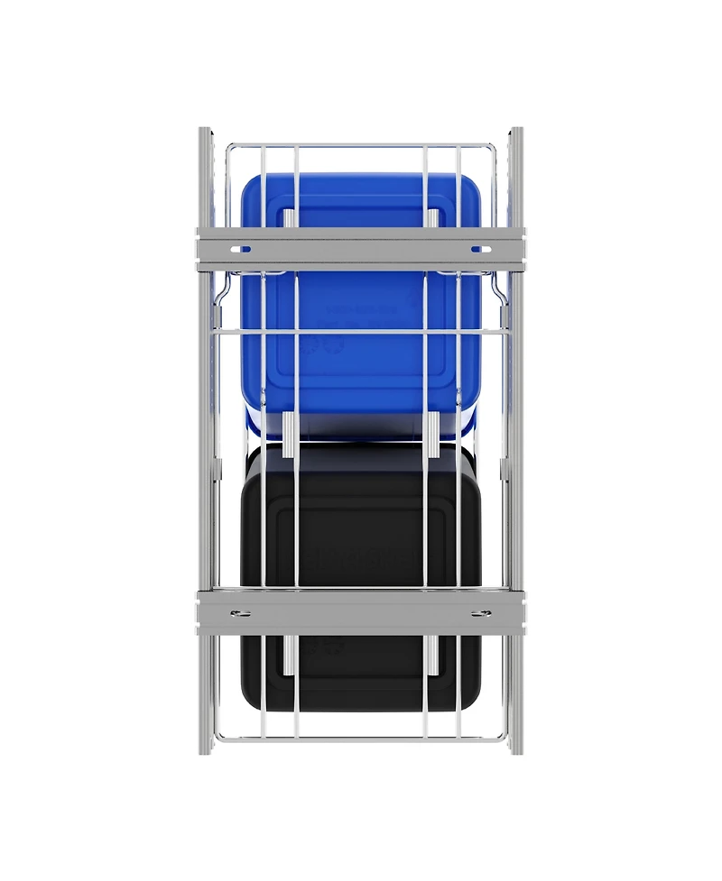 Rev-a-shelf Double Pullout Trash Can 27 qt. for Kitchen, Blue, Rv-15KD-2218C-S