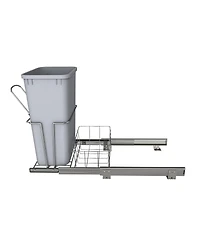 Rev-a-Shelf 32 qt. Universal Waste Container with Rear Basket, Rukd-1432RB-1