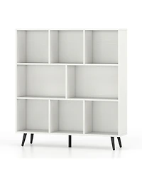 Gouun 8-Cube Bookcase with Tapered Metal Legs and Anti-Tipping Kits