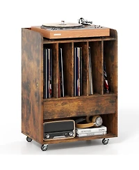 Gouun Record Player Stand with Drawer and Vinyl Record Holder, 20.5 x 14 x 29