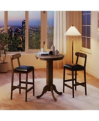 Gouun Pub Height 30 in Round Dining Table with Pedestal Base