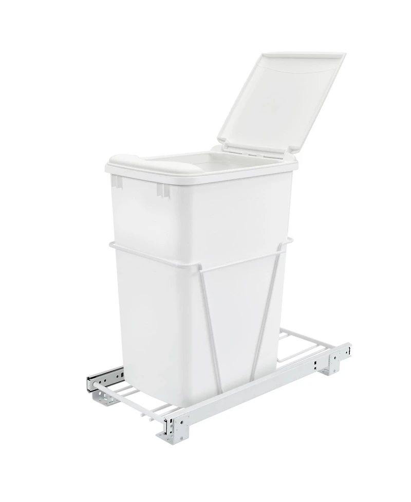 Rev-a-Shelf Single Pullout 35 qt. Sliding Trash Can for Kitchen Cabinet, Rv-12PB