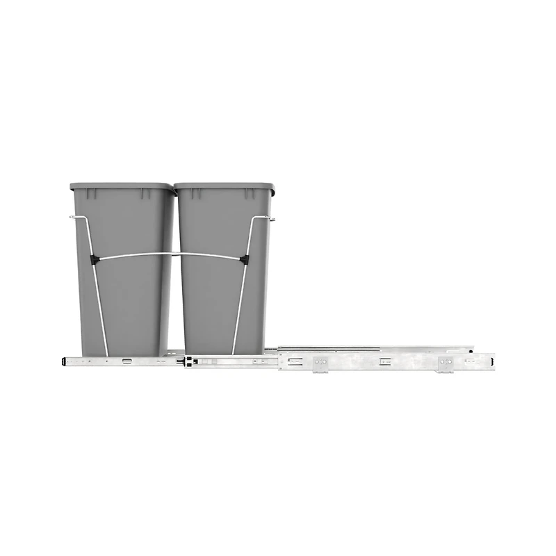 Rev-a-Shelf Double Pullout Trash Can 35 qt. for Kitchen, Silver, Rv-18KD-17C S