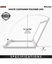 Rev-a-Shelf 50 qt. Trash Can Replacement Lid, White (Lid Only), Rv-50-lid-1-40