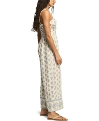 Lucky Brand Women's Sleeveless Gauze Smocked Waist Jumpsuit