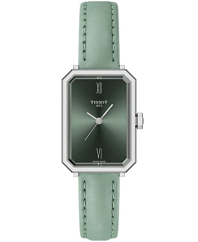 Tissot Women's Quartz Green Leather Strap Watch, 21.80mm