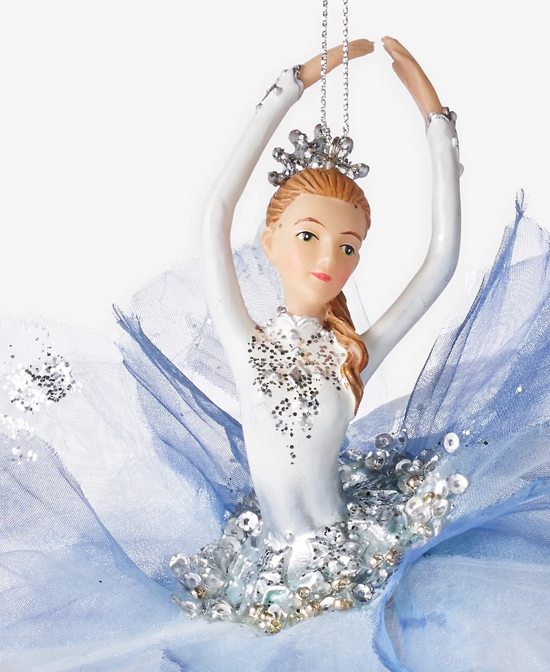 Holiday Lane Ballet Dancing Caucasian Ballerina in Blue Ornament, Exclusively at Macy's