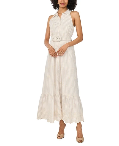 Vince Camuto Women's Collared V-Neck Maxi Dress