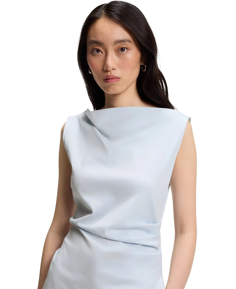 Boss by Hugo Women's Mercerized Cotton Cowl-Neck Asymmetric Top