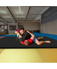 BalanceFrom Fitness All-Purpose Folding Anti Tear 4 Panel Fitness Mat w/ Sectional Floor Balance Beam for Aerobics & Gymnastics