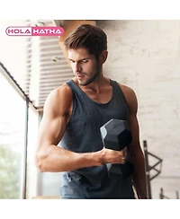 HolaHatha Iron Hexagonal Cast Home Exercise Dumbbell Free Weight, 15 Pounds