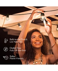 Brightech Ambience Pro 27 ft. Outdoor Solar Led 1-Watt G40 String Lights with Warm White Hue