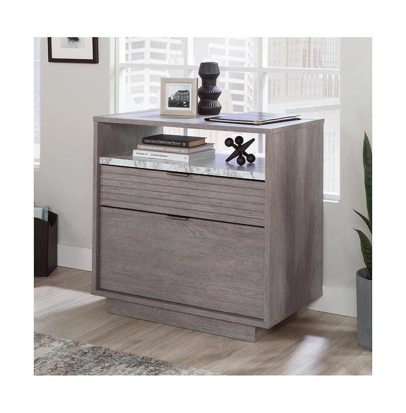 Sauder East Rock File Cabinet, Ashen Oak finish