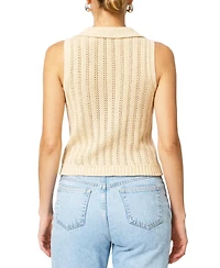 Central Park West Women's Francie Mesh Stitch Sleeveless Vest