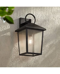 John Timberland Westmont 18"H Sand Black Outdoor Wall Light Set of 2