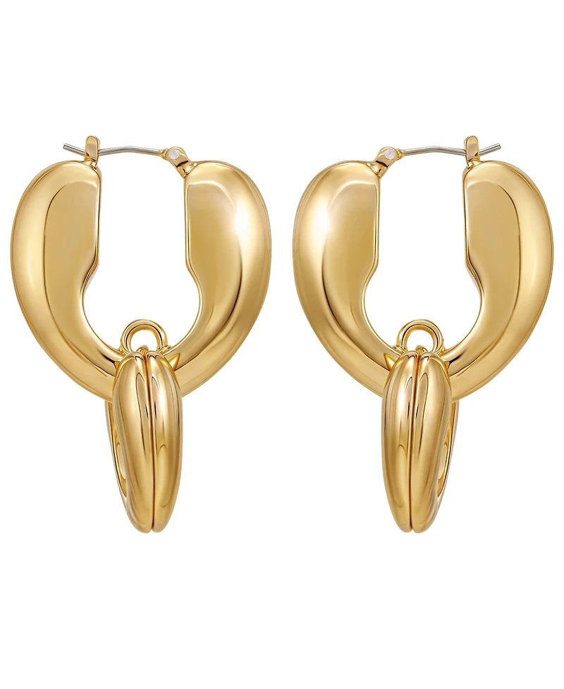 Guess Gold-Tone Click-Top Linear Earrings