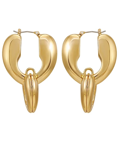 Guess Gold-Tone Click-Top Linear Earrings