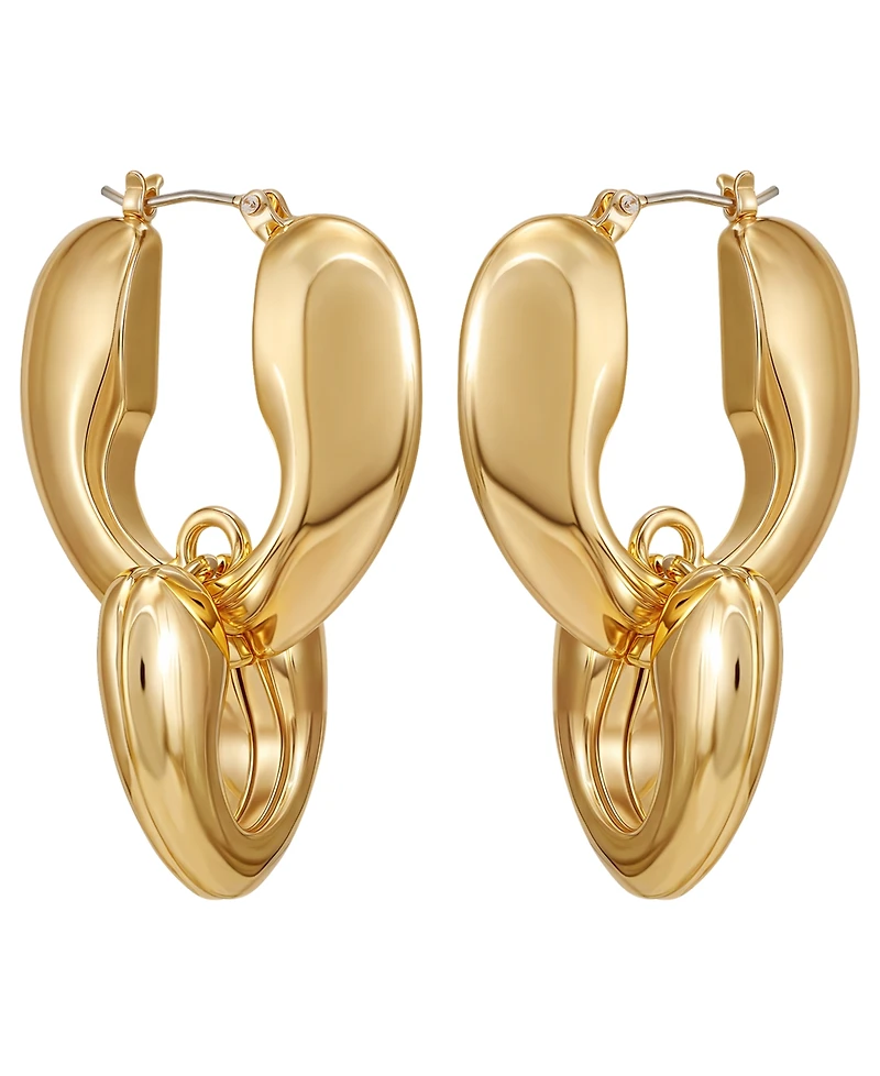 Guess Gold-Tone Click-Top Linear Earrings
