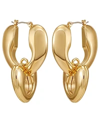 Guess Gold-Tone Click-Top Linear Earrings