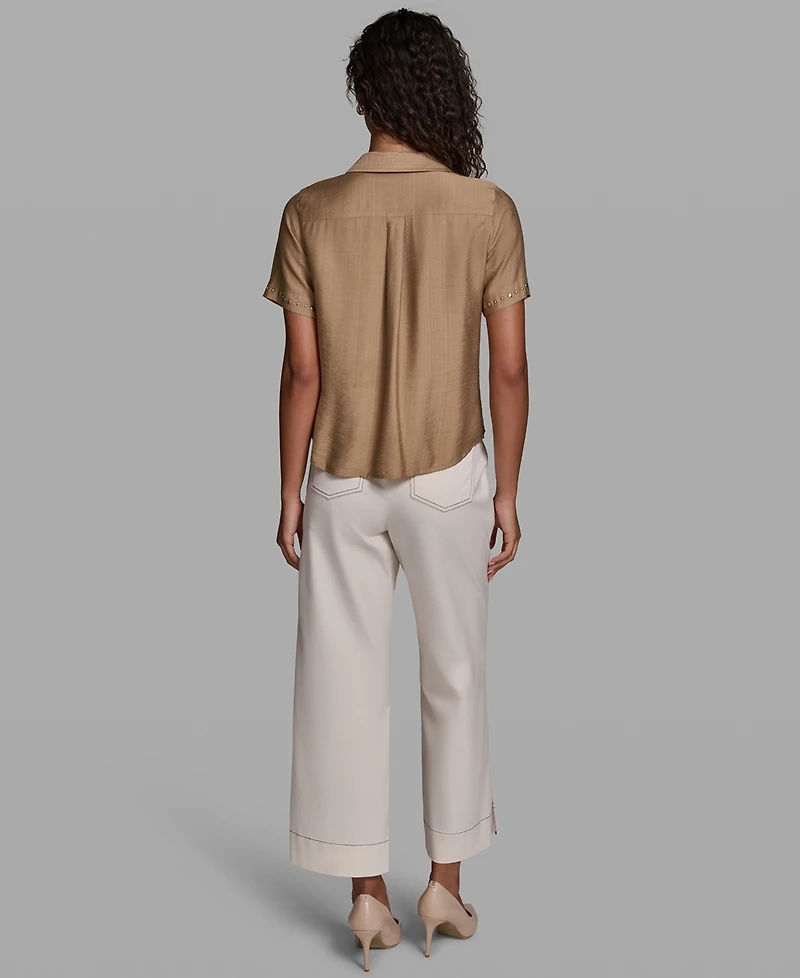 Karl Lagerfeld Paris Petite Short-Sleeve Blouse