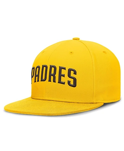 Nike Men's Gold San Diego Padres Wordmark Dri-fit Round Bill True Fitted Hat