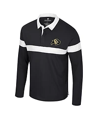 Colosseum Men's Black Colorado Buffaloes Too Cool For School Long Sleeve Polo Shirt