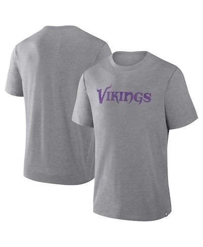 Fanatics Men's Heather Gray Minnesota Vikings Pass Rush Tri-Blend T-Shirt