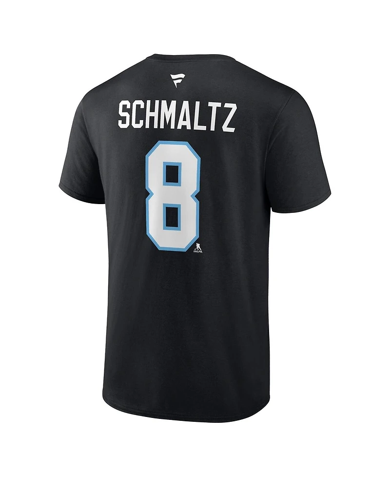Fanatics Men's Nick Schmaltz Black Utah Mammoth Authentic Stack Name Number T-Shirt