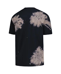 New Era Men's Black York Knicks Injection Bleached Out Raw Edge Oversized T-Shirt