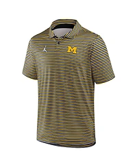 Jordan Men's Maize Michigan Wolverines 2025 Coaches Premium Tour Stripe Dri-fit Polo Shirt