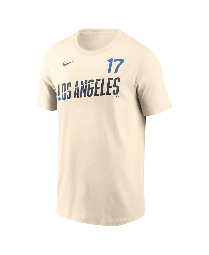Nike Men's Shohei Ohtani Natural Los Angeles Dodgers City Connect Name Number T-Shirt