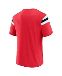 Fanatics Men's Red Washington Nationals Distressed Sleeve Stripe T-Shirt