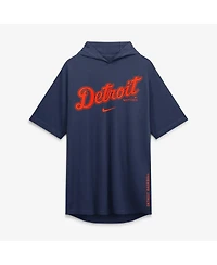 Nike Men's Navy Detroit Tigers Arched Wordmark Tri-Blend Hooded T-Shirt