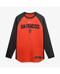 Nike Men's Orange San Francisco Giants Authentic Collection Raglan Dri-fit Sweatshirt