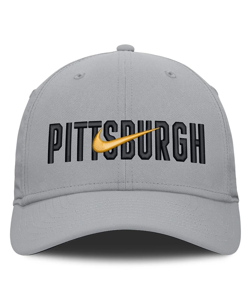 Nike Men's Gray Pittsburgh Pirates Primetime Rise Dri-fit Flex Hat