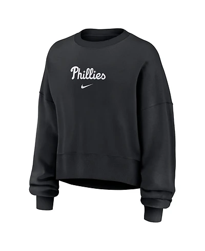 Nike Women's Black Philadelphia Phillies Oversized Primetime Sweatshirt
