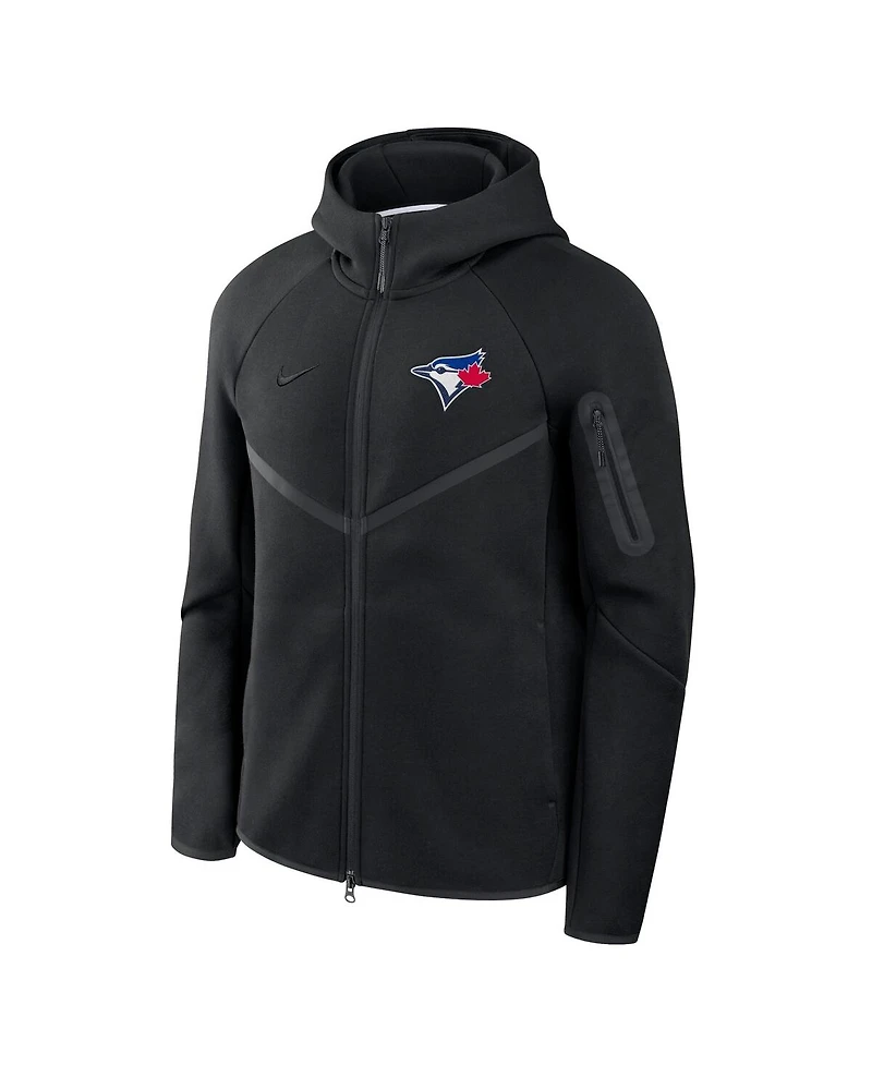 Nike Men's Black Toronto Blue Jays Tech Fleece Raglan Full-Zip Windrunner Hoodie