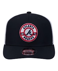 New Era Men's Navy Atlanta Braves Active 9SEVENTY Adjustable Trucker Hat